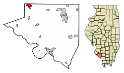 Location of Red Bud in Randolph County, Illinois.