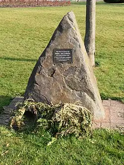 A memorial to Raoul Wallenberg in Cathays Park, Cardiff, United Kingdom.