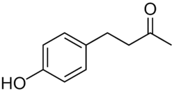 Structural formula of raspberry ketone
