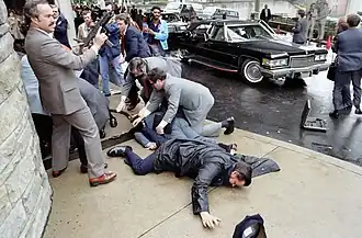 Assassination attempt of the U.S. President Ronald Reagan outside the Washington Hilton Hotel, 30 March 1981