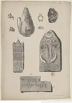 The Falbe Punic inscriptions; 1833 finds published in Christian Tuxen Falbe's Recherches sur l'emplacement de Carthage[4]