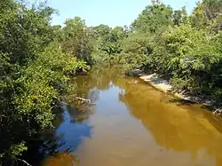 Red Creek, as viewed looking west from MS Highway 15 bridge, 2010.