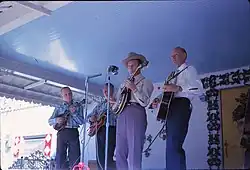 Don Reno (banjo) and Red Smiley (acoustic guitar, right)