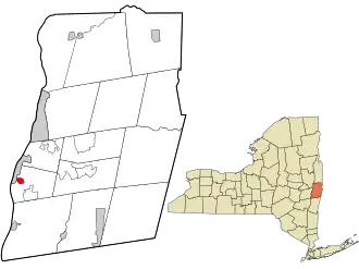 Location in Rensselaer County and the state of New York.