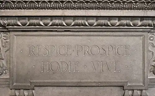 Inscription on Great Room fireplace at Willowdale Estate