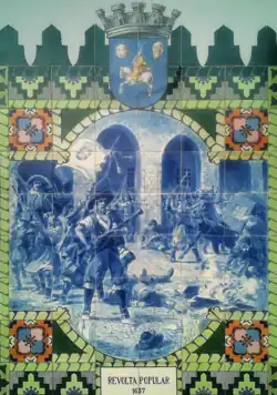 "Popular Revolt, 1637" at Évora Train Station.