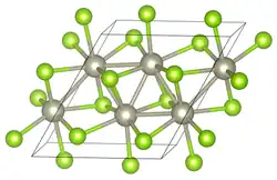 Unit cell of rhenium diselenide under standard conditions.