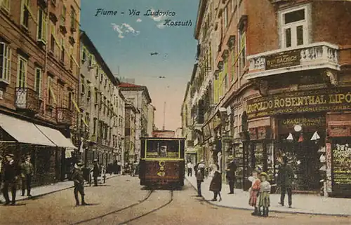 Tram in Rijeka, L. Kossuth Street, c.1910