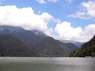Tourists boating at Ritsa