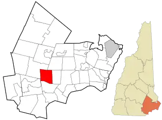 Location in Rockingham County and the state of New Hampshire.