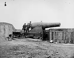 Photograph of the 15-inch Rodman gun at Battery Rodgers, Alexandria, Virginia.