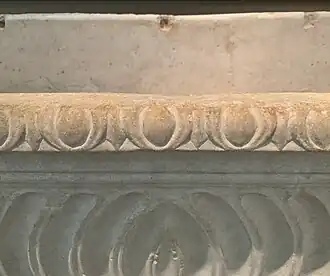 Roman egg-and-dart on a sarcophagus with lions, 3rd century AD, marble, Neues Museum, Berlin