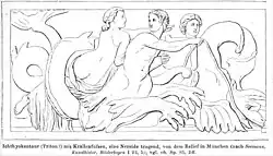 Triton with clawed feet.