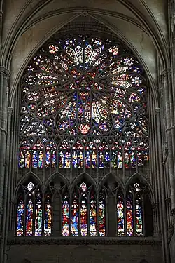 Rayonnant rose window of the north transept (14th c.)