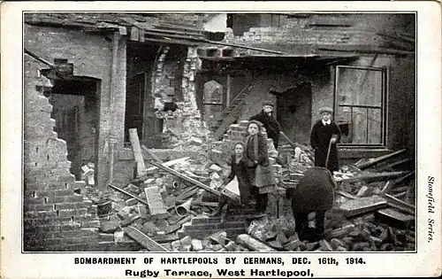 A damaged house at Rugby Terrace.