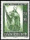 An Austrian stamp of 1948 depicting a statue of Saint Rupert