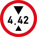 Vehicles exceeding 4.42 metres in height prohibited