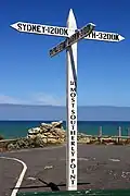 The sign at Cape Northumberland, marking South Australia's southernmost point