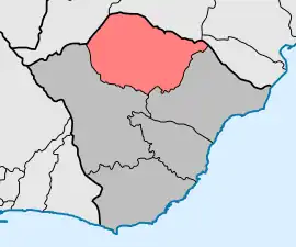 Location of the civil parish of Santo António da Serra in the municipality of Santa Cruz, island of Madeira