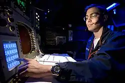 Fire Controlman 2nd Class Andrew Jackson launches the RIM-161 Standard missile 3 that destroyed USA-193, 20 February 2008