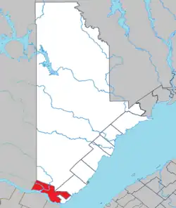 Location within La Haute-Côte-Nord RCM