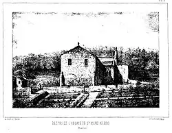 South facade of convent building (Digot and Chatelain, 1857)