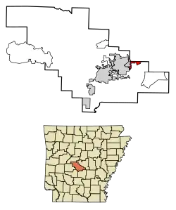 Location of Shannon Hills in Saline County, Arkansas.