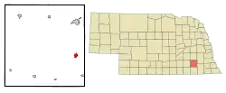 Location of Wilber, Nebraska