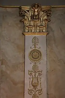 Neoclassical Corinthian pilaster in the Salon des dames d'honneur, Château de Compiègne, Compiègne, France, unknown architect, c.1810