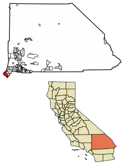 Location of Chino Hills in San Bernardino County, California