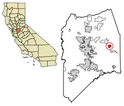 Location in San Joaquin County and the state of California