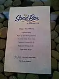 Sand Bar menu, 2014