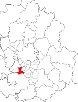 Map of Gyeonggi Province highlighting Sangnok District