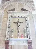 Papier-maché Crucifix on a side altar