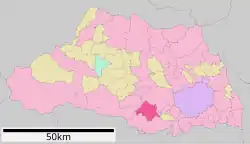 Location of Sayama in Saitama Prefecture