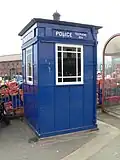 A police box on the seafront at Scarborough
