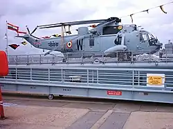 Sea King aboard destroyer INS Mumbai