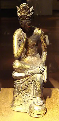 Seated Maitreya, Korean, 4–5th century CE, Guimet Museum