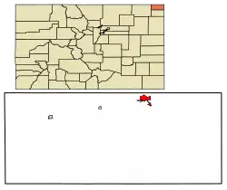 Location within Sedgwick County and Colorado