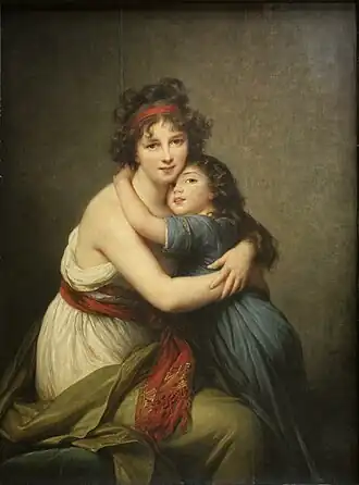 Self-portrait with her Daughter, 1789, Louvre.