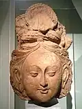 Serindian head, 6th-7th century terracotta, Tumshuq (Xinjiang)