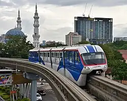 A monorail in Kuala Lumpur