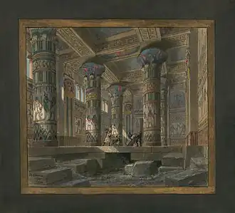 Philippe Chaperon's act 4, scene 2 set design for the 1880 Palais Garnier performance in Paris