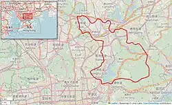 Map of the drainage basin of the Shenzhen Reservoir
