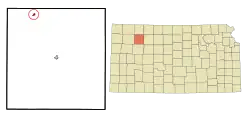 Location within Sheridan County and Kansas