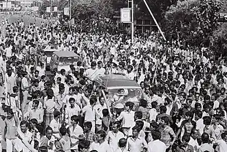স্বৈরাচার নীপাত যাক// Shoirachar Nipat Jaak, Noor Hossain at Awami League Rally on 10 Nov 1987 Protest.