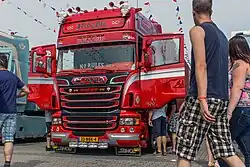 Custom painted Scania R 500 with 2009 facelift at the Truckstar Festival 2013 in Assen (NL).