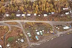 Aerial view of Shungnak in the fall
