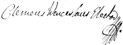 Clemens Wenceslaus of Saxony's signature