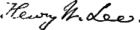 Henry Washington Lee's signature